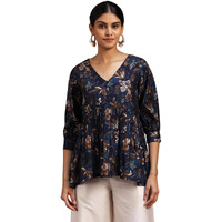 Libas Women's Printed A-Line Kurtis (29113O_Blue