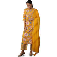 Libas Women's Pure Cotton Kurta Set (36747O_Mustard