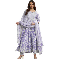 Libas Lavender Pure Cotton Printed Kurta Sets For Women