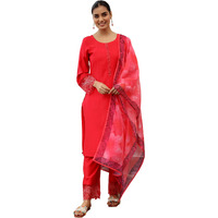 Libas Women's Silk Blend Kurta Sets (48744O_Red