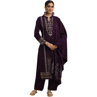 Libas Women's Wool Blend Kurta Set (48802W_Maroon