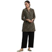 Libas Womens Woven Design Wool Straight Kurta With Palazzos