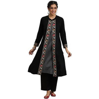 Libas Women's Wool Regular Kurta (58153W_Black