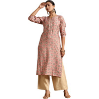 Libas Women's Silk Regular Kurta (29219_Pink