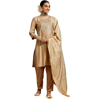 Libas Women's Silk Blend Kurta Set (Gs942_Beige
