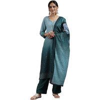 Libas Womens Embellished Muslin Straight Kurta With Trousers And Dupatta