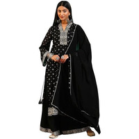 Libas Women's Georgette Kurta Sets (48872_Black_Xl)