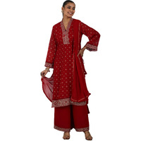 Libas Women's Georgette Kurta Sets (48874_Red_M)