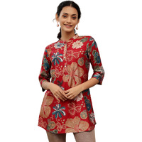 Libas Women's Silk Blend Printed Straight Kurtis (58159O_Pink