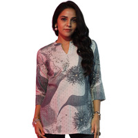 Libas Women's Linen Straight Kurti (58167_Off White