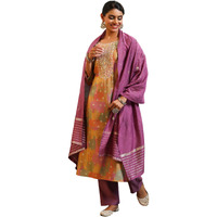 Libas Women's Silk Blend Kurta Set (27895_Multicolor