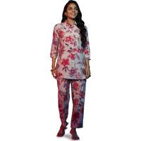 Libas Womens Printed Silk Blend Co-Ord Set For Women