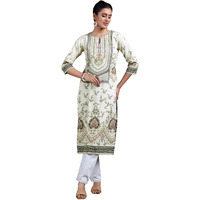 Libas Women's Crepe Regular Kurta (29253_Beige