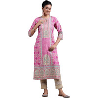 Libas Women's Crepe Regular Kurta (29262_Pink