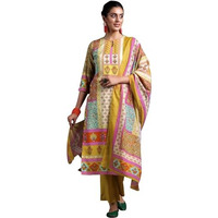 Libas Womens Printed Crepe Straight Kurta With Trousers And Dupatta
