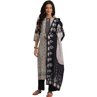 Libas Women's Silk Blend Kurta Set (36987_Grey