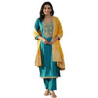 Libas Women's Silk Blend Kurta Set (Gs1000_Green_Xl)