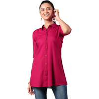 Libas Women's Viscose Rayon A-Line Kurtis (58219_Maroon