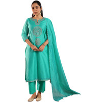 Libas Women's Chanderi Silk Kurta Set (49446