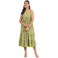 Libas Women's Cotton Fit And Flare Maxi Dress (29437O_Olive_L)