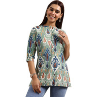 Libas Women's Cotton Ethnic Motifs Straight Kurti (29388O Green