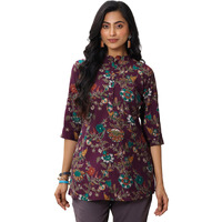 Libas Women's Straight Kurtis (98007O_Burgundy L)