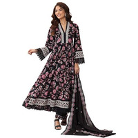 Libas Women's Cotton Anarkali Kurta Sets (99088O_Black_S)