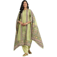 Libas Women's Silk Blend Kurta Set (400060O_Green_M)