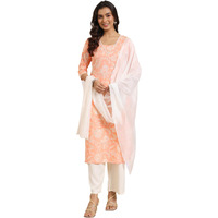 Libas Women's Cotton Blend Kurta Sets (400064O_Orange_Xxl)