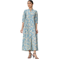 Libas Women's Silk Blend Printed Dress (29461O_Blue_S)