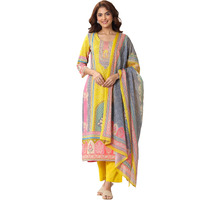 Libas Women's Cotton Kurta Sets (99125O_Yellow_S)