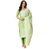 Libas Womens Woven Design Silk Blend Straight Kurta With Palazzos And Dupatta
