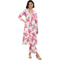Libas Women's Cotton Blend Kurta Sets (99227_White_S)