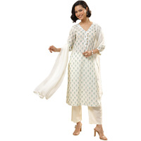 Libas Women's Pure Cotton Kurta Sets (99308_Off White_M)