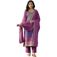 Libas Women's Silk Blend Kurta Set (49513_Magenta_M)