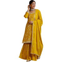 Libas Women's Silk Blend Kurta Sets (278300R_Mustard_Xs)