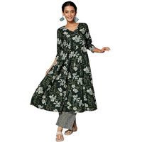 Libas Women's Pure Cotton Printed Kurta Set (278900R Green