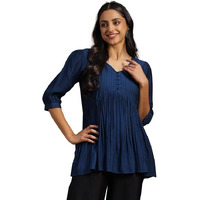 Libas Women's Floral A-Line Kurti (291400R Blue