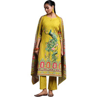 Libas Women Poly Crepe Kurta Set (369800R, Mustard, Small)