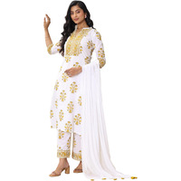Libas Women's Cotton Blend Kurta Sets (99544_White_M)