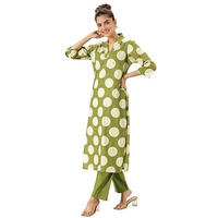 Libas Women's Cotton Kurta Sets (99605_Green_S)