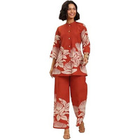 Libas Women's Cotton Co-Ords Set (400638_Orange_M)