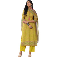 Libas Women's Cotton Kurta Set (99121Or_Green