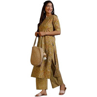 Libas Women's Cotton Kurta Set (35779Hs_Mustard