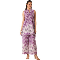 Libas Women's Cotton Co-Ords Set (400867M_Purple