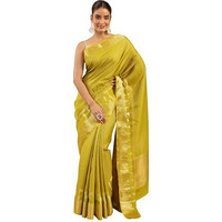 Libas Womens Woven Design Silk Blend Saree With Blouse Piece