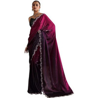 Libas Womens Embellished Satin Saree With Blouse Piece