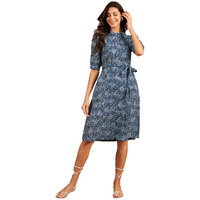 Modeve Women Ethnic Motifs Print Blue Dress_Small