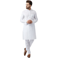 Sojanya (Since 1958 Men's White Cotton Kurta Churidar Pyjama Set Size Xxl