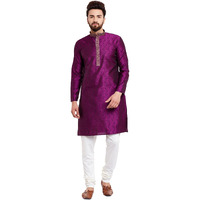 Sojanya (Since 1958 Men's Jacquard Silk Kurta & Churidaar Pyjama